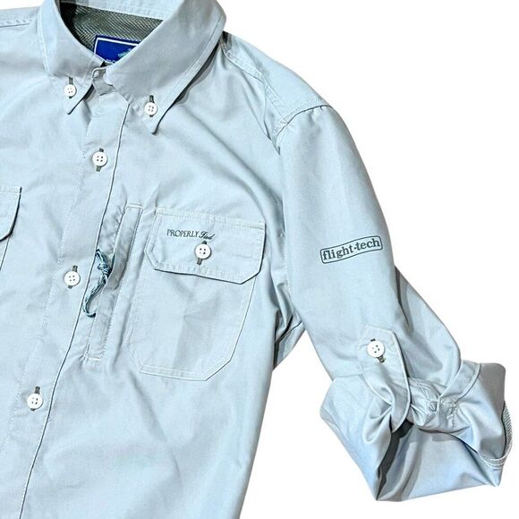 Properly Tied Performance Boys Tan Offshore Fishing Shirt Size 6 - Picture 6 of 10